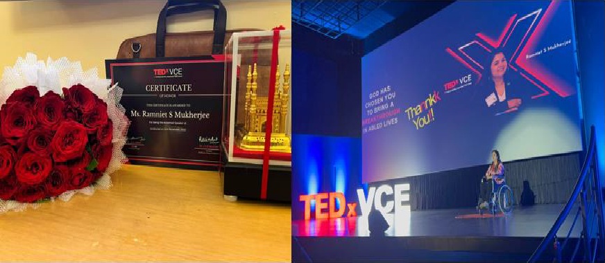 Speaking on the TEDx stage, Hyderabad 2022